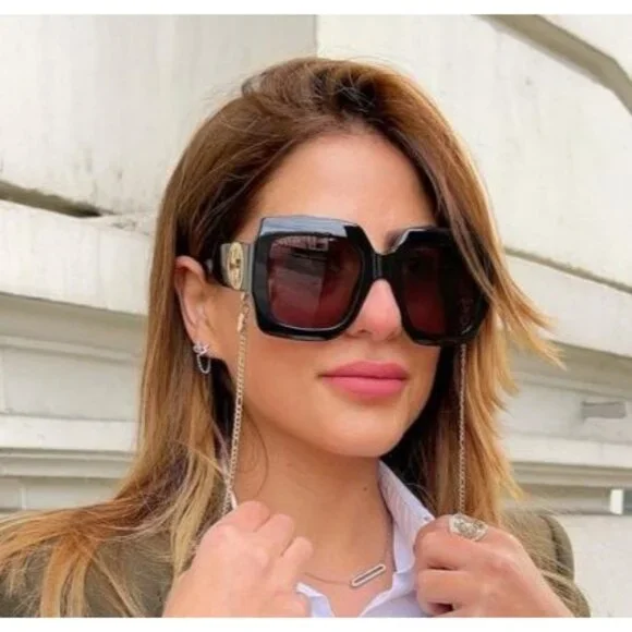 NEW GUCCI GG1022S 001 BLACK WOMEN SUNGLASSES - Picture 4 of 14